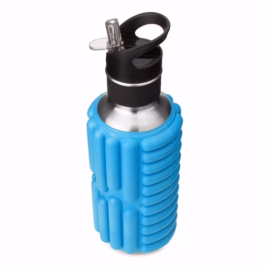 Garrafa de água esportiva de aço inoxidável de parede única 750ml com rolo de espuma revestido