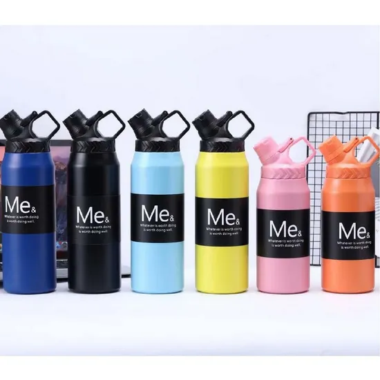 Frascos térmicos de garrafa de água esportiva com logotipo personalizado com tampa